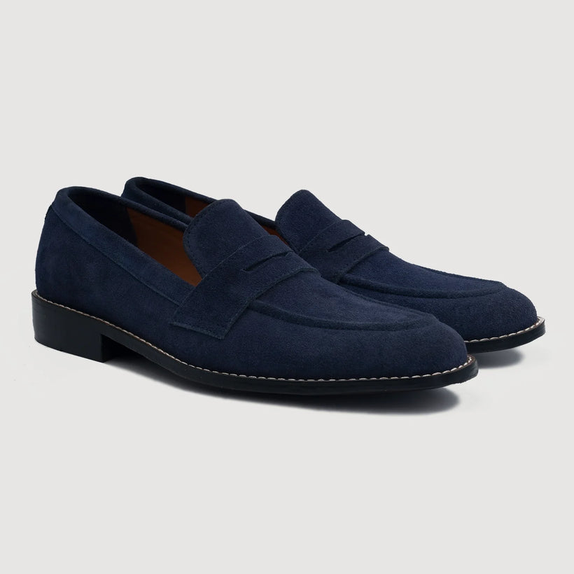 Baxton Синяя Suede Leather Loafers мужская