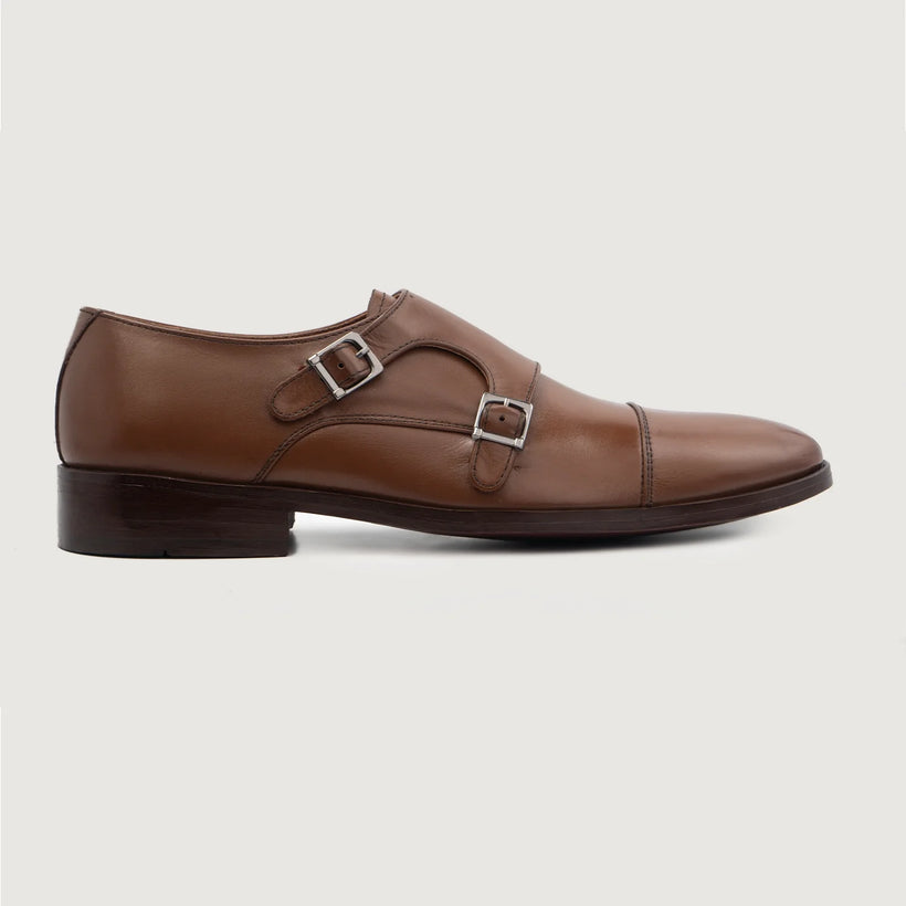 Boston Double Monk Strap Коричневая Leather Shoes мужская