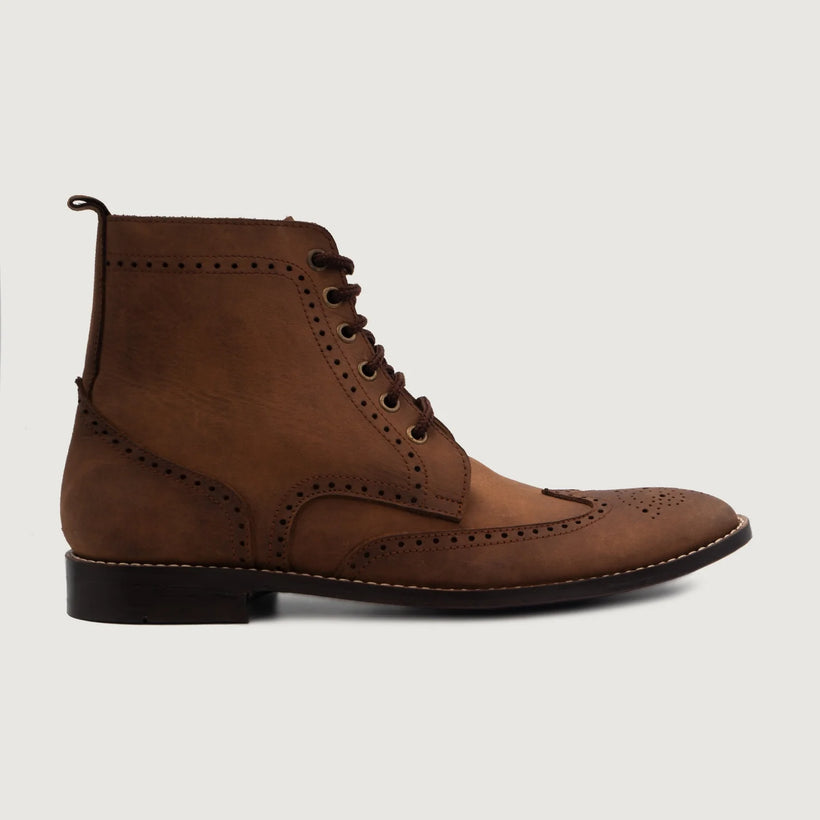 Duster Brogues Derby Oil Pull-up Коричневый Кожаные ботинки для Мужчин