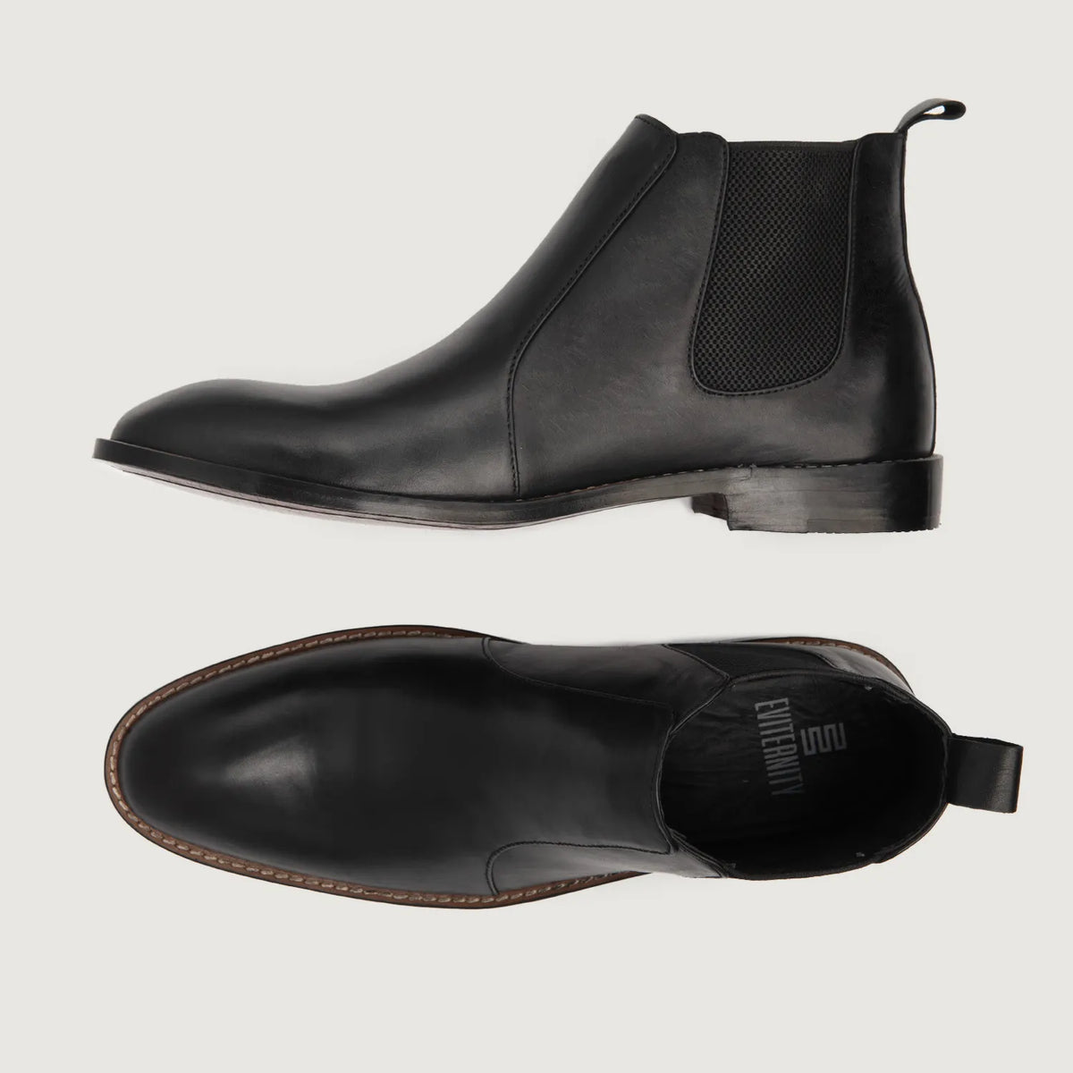 Clarkson Chelsea Black Leather Boots For Men - Reinforced Heel Counter & Precision Double-Row Stitching Detail