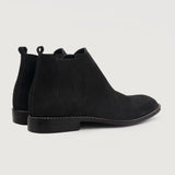 Clarkson Chelsea Black Suede Leather Boots For Men - Reinforced Heel Counter & Precision Double-Row Stitching Detail