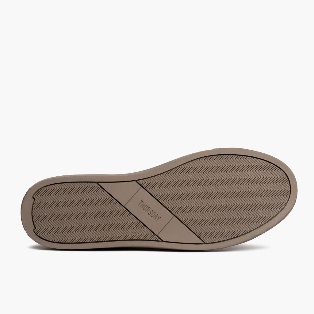 High-Traction Rubber Outsole & Lug Tread Pattern on Encore Taupe Кожаные кеды для Мужчин