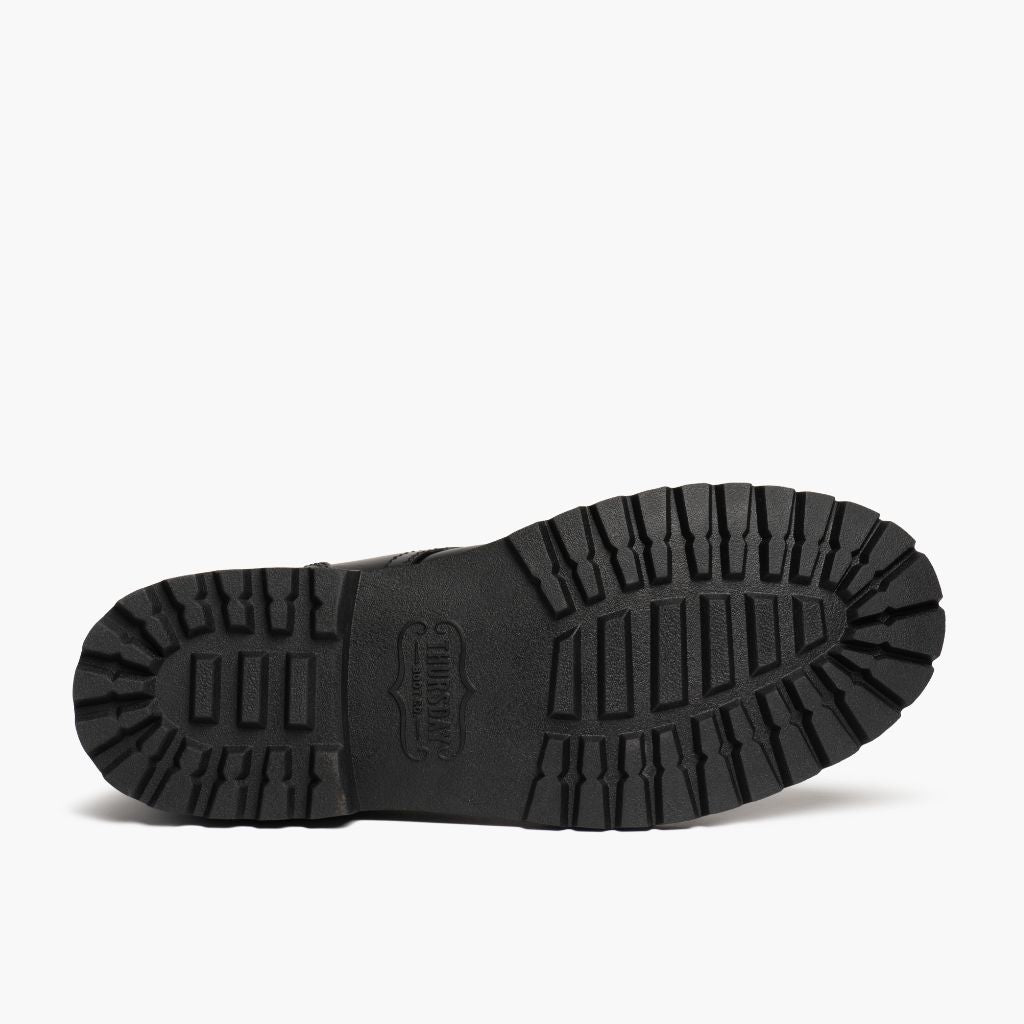 High-Traction Rubber Outsole & Lug Tread Pattern on Hero Черный Кожаные ботинки для Мужчин