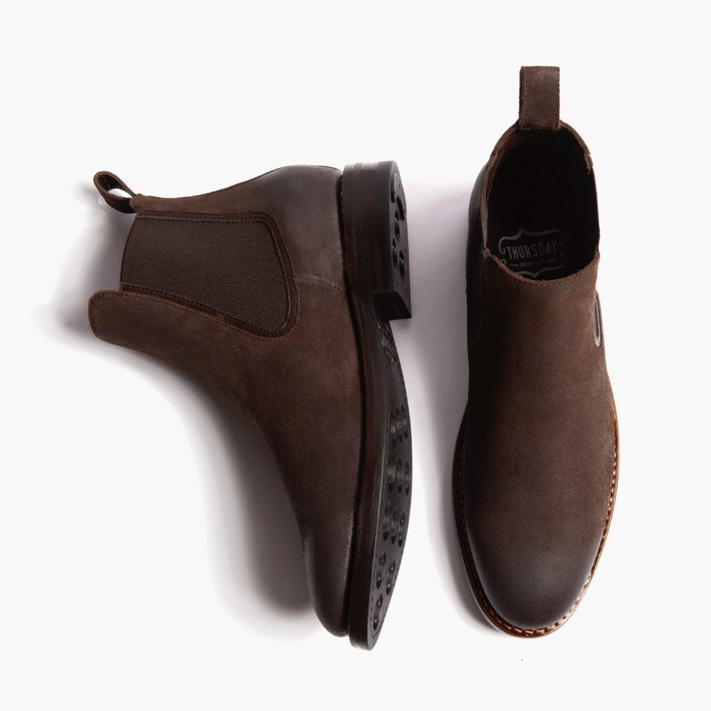 Duke Chocolate Suede Кожаные ботинки для Мужчин - Усиленный задник и точная двойная строчка