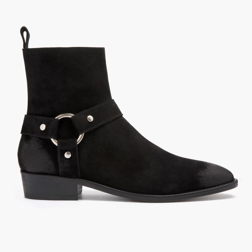 Harness Черный Suede Кожаные ботинки для Мужчин