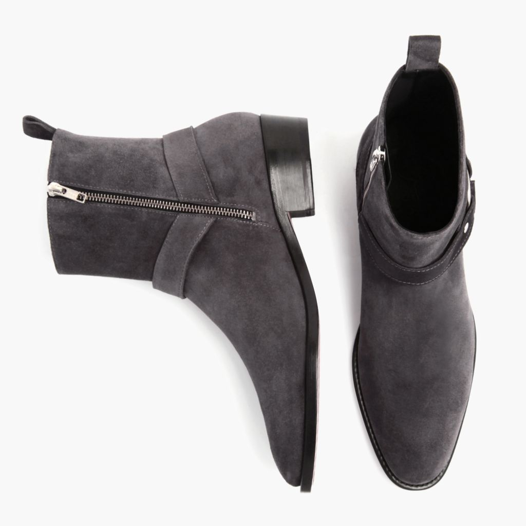 Harness Grey Suede Кожаные ботинки для Мужчин - Усиленный задник и точная двойная строчка