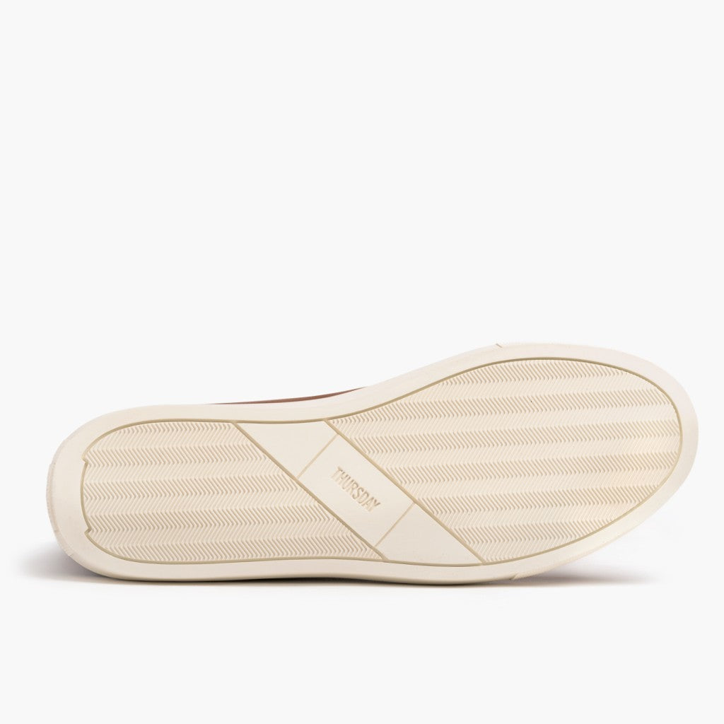 High-Traction Rubber Outsole & Lug Tread Pattern on Premier High Top Toffee Кожаные кеды для Мужчин For Men