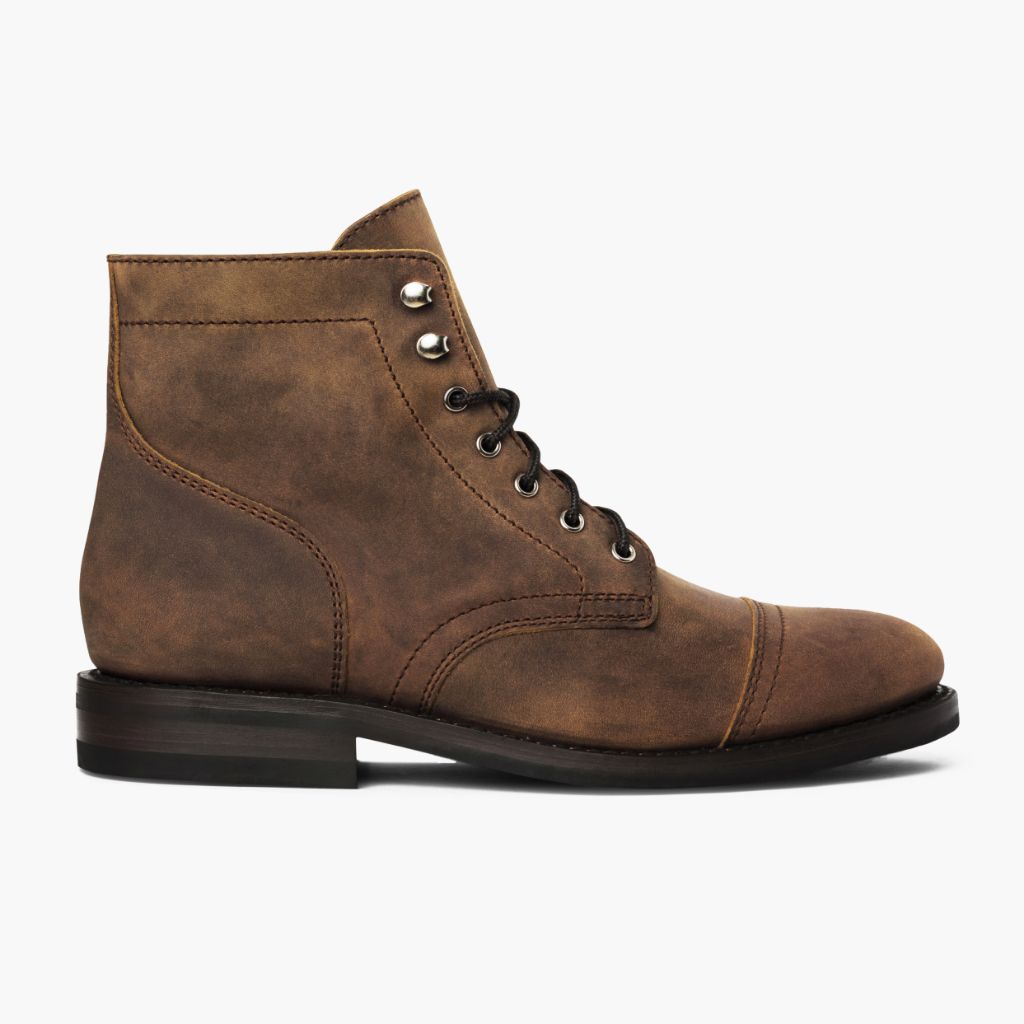 Captain Burnt Copper Кожаные ботинки для Мужчин - Рантовая конструкция Goodyear Welt и носок обуви