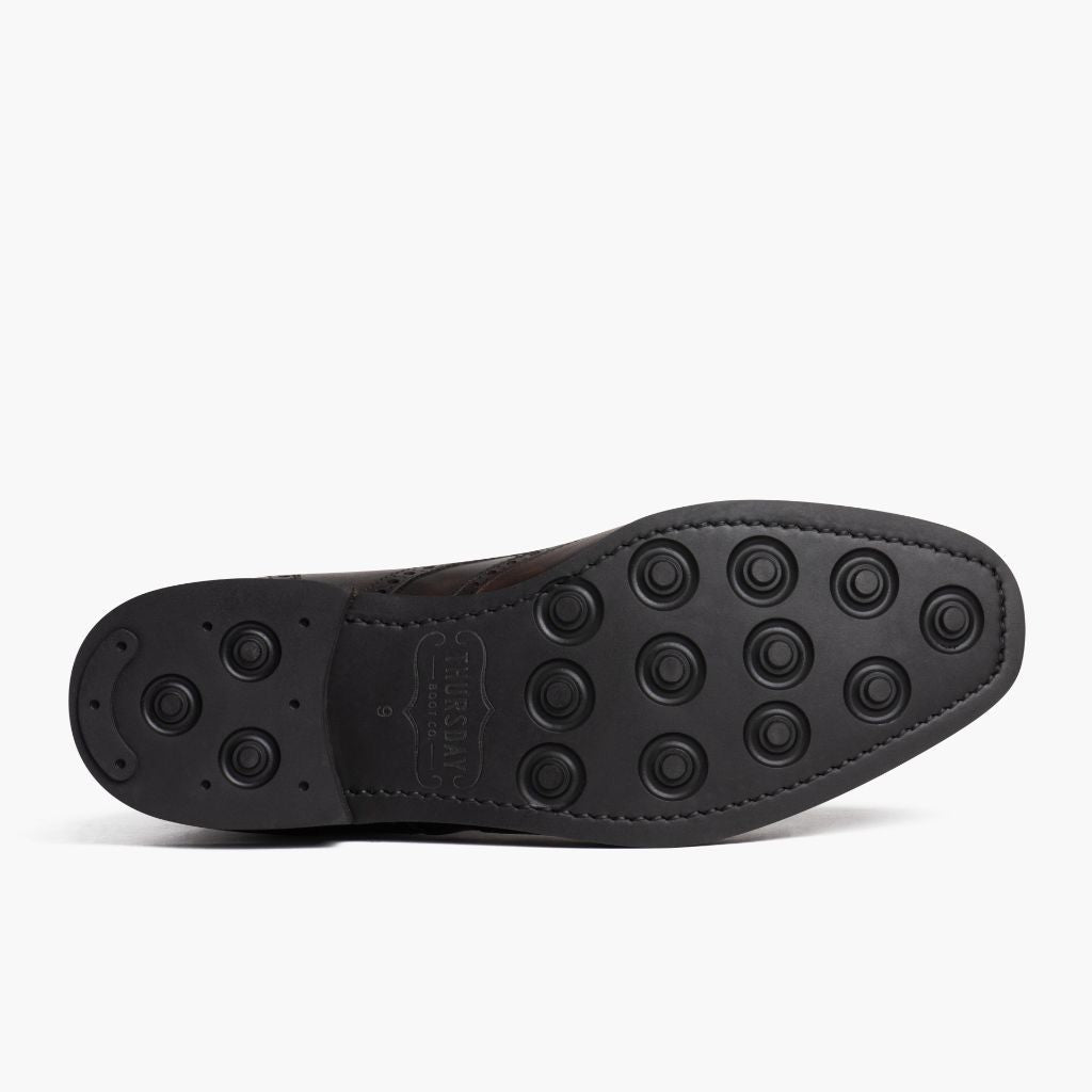 High-Traction Rubber Outsole & Lug Tread Pattern on Wingtip Dark Oak Кожаные ботинки для Мужчин For Men