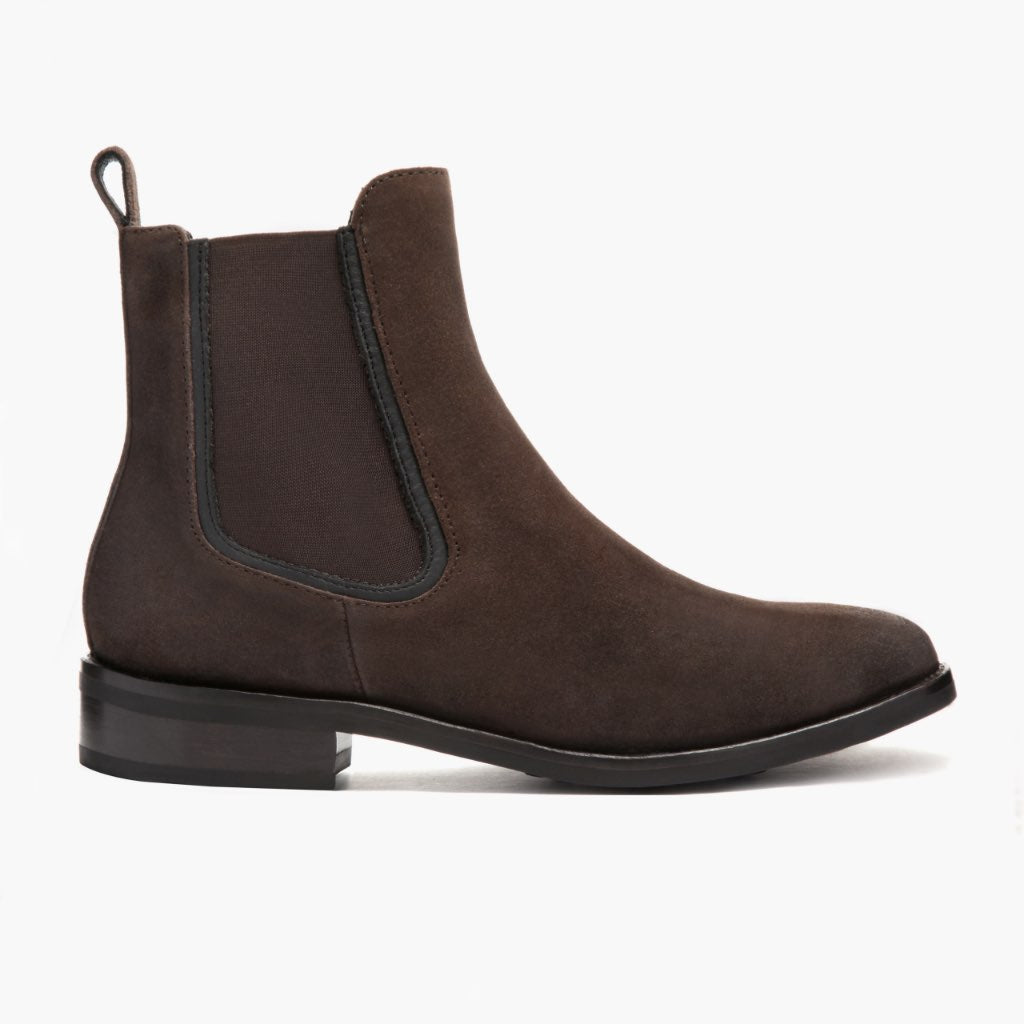 Duchess Dark Коричневый Suede Кожаные ботинки для Женщин in Dark Brown Goatskin Suede - Вид сбоку | Купить в официальном онлайн-магазине