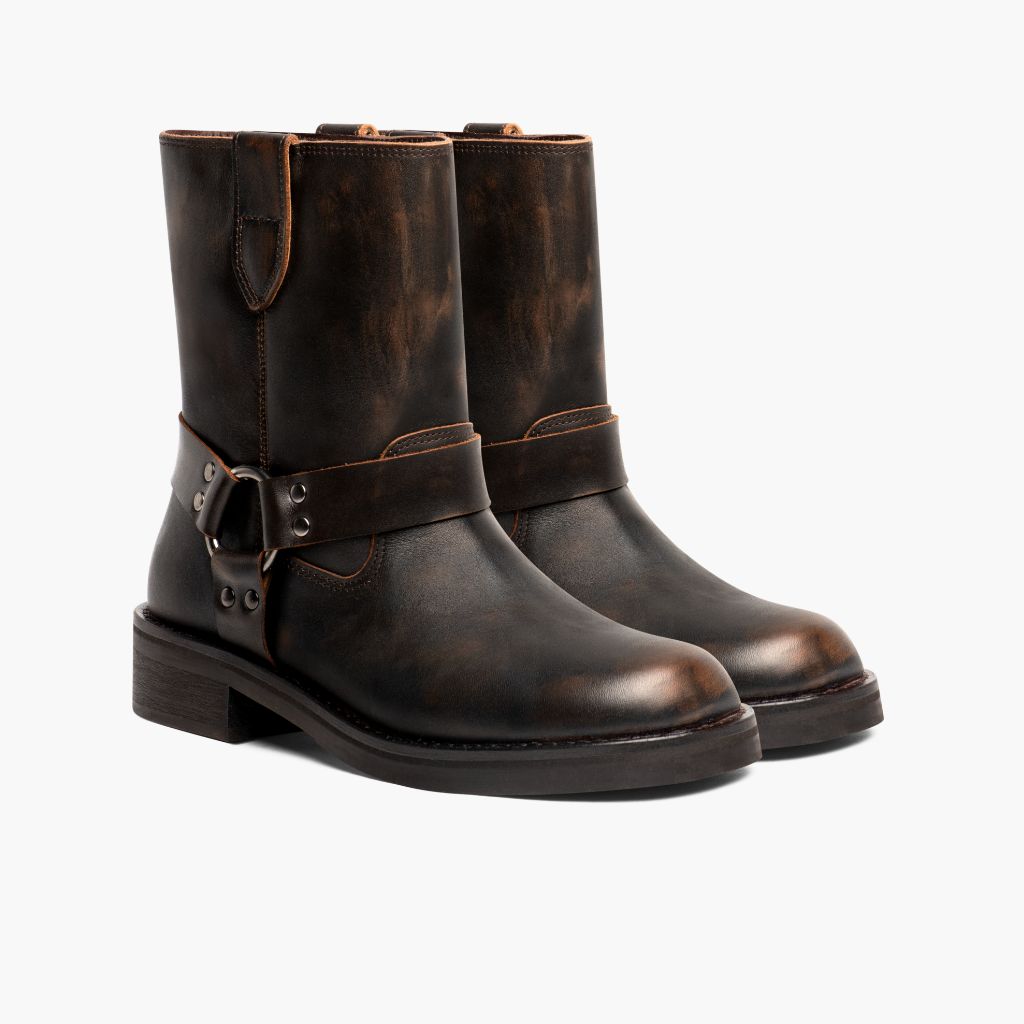 Vintage Brown Full-Grain leather Boots - Рантовая конструкция Goodyear Welt и носок обуви