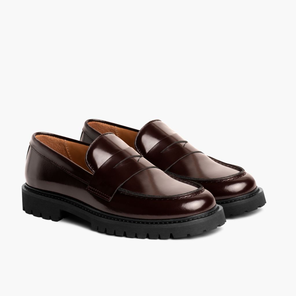 Penny Бургунди Кожаные ботинки для Женщин in Burgundy Full-Grain Leather - Вид сбоку | Купить в официальном онлайн-магазине