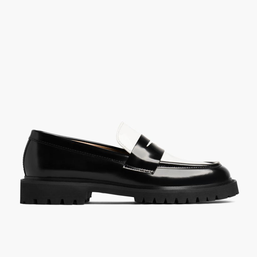 Penny Черная & White Leather Loafers женская