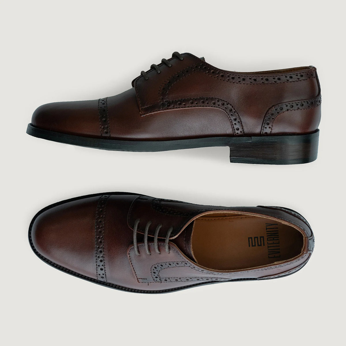 Dirk Brogues Derby Burnished Коричневый Кожаная обувь для Мужчин For Men - Усиленный задник и точная двойная строчка