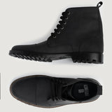 Knight Derby Black Matte Nubuck Leather Boots - TerraGrip - Reinforced Heel Counter & Precision Double-Row Stitching Detail