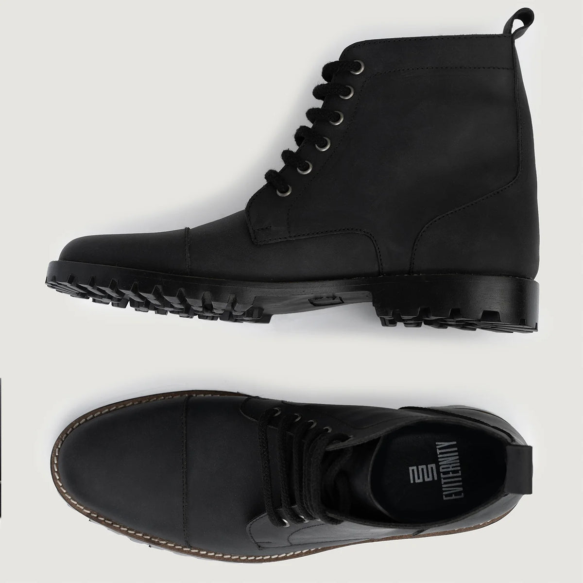 Knight Derby Черный Matte Nubuck Кожаные ботинки - TerraGrip для Мужчин - Усиленный задник и точная двойная строчка