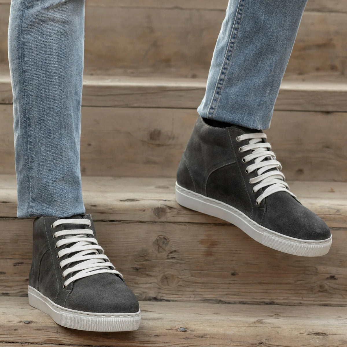 Orlaven Marty High Top Grey Suede Кожаные кеды для Мужчин footwear image 9