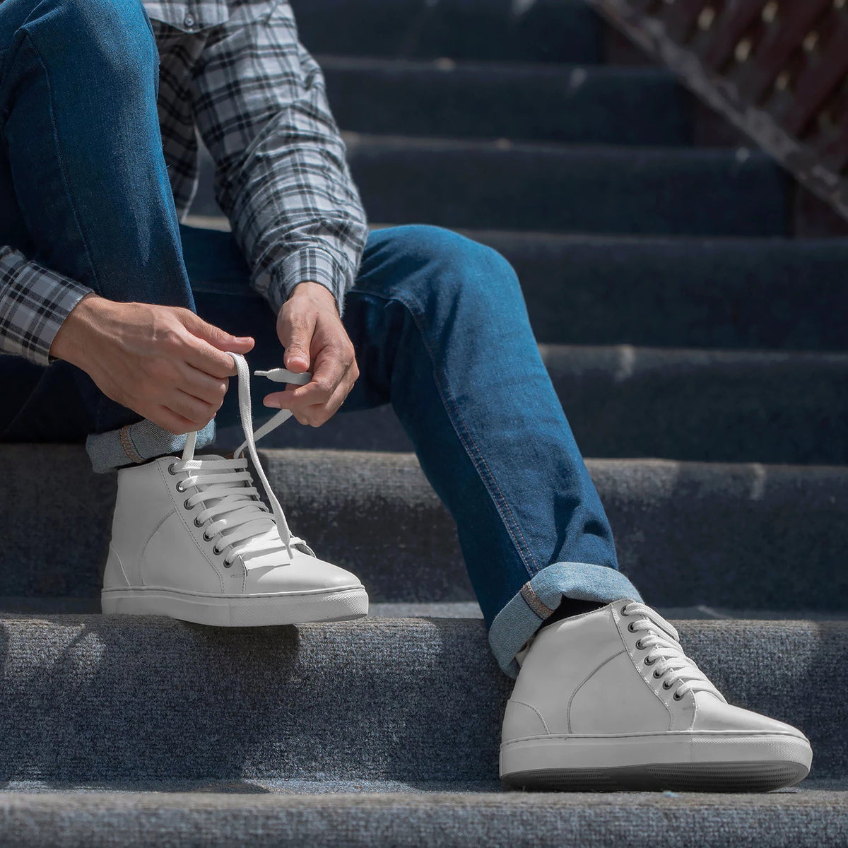 Orlaven Marty High Top White Кожаные кеды для Мужчин footwear image 10