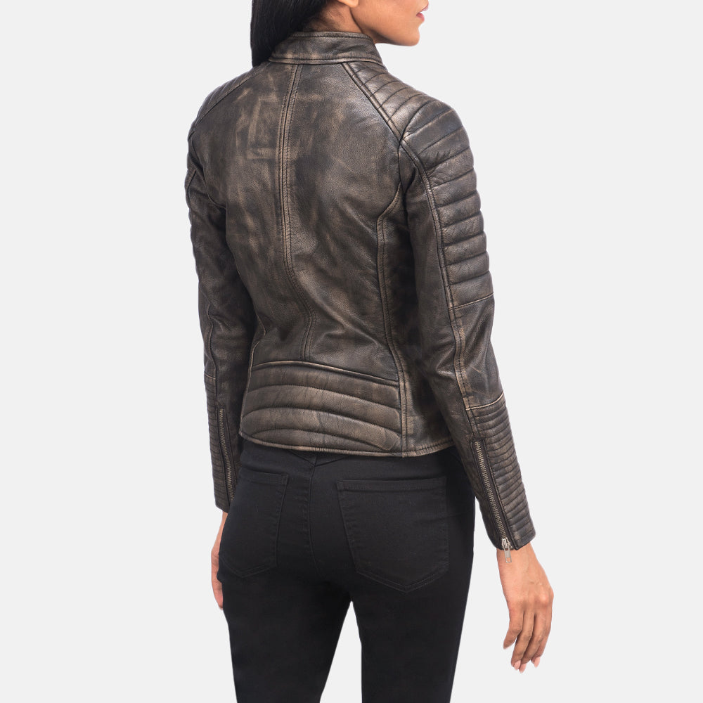 Authentic Goatskin Leather with Rub-off Finish Grain Texture & Heavy-Duty Seam Stitching Detail