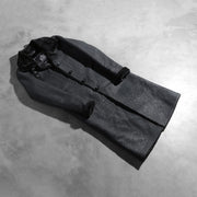 
Open Hem & Hem Craftsmanship Construction Detail on Alina Shearling Черный Кожаное пальто для Женщин