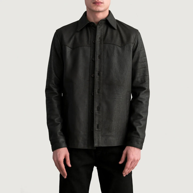 Bronco Tumbled Коричневый Leather Shirt для Мужчин