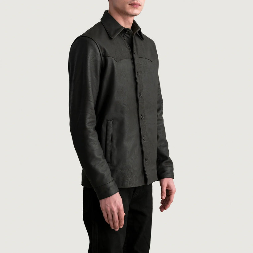 Bronco Tumbled Коричневый Leather Shirt для Мужчин