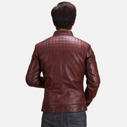
Крупный план деталей of Band with Snap Button & Zipper Hardware on Burgunn Dee Бордовый Кожаная куртка-косуха для Мужчин