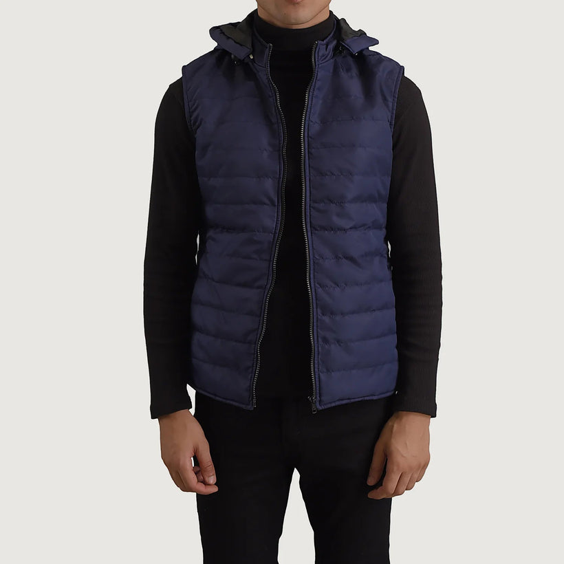 Carlo Синяя Hooded Puffer Vest мужская