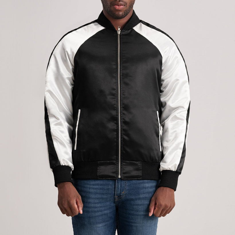 Clarke Черная Varsity Кожаная куртка мужская
