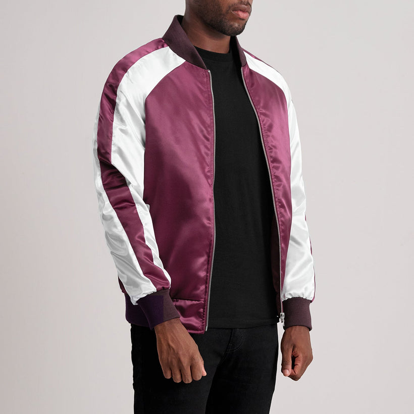 Clarke Бордовая Varsity Кожаная куртка мужская
