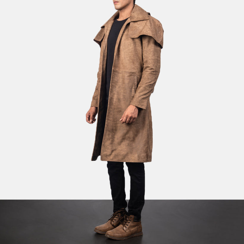 Classic Коричневая Leather Duster мужская
