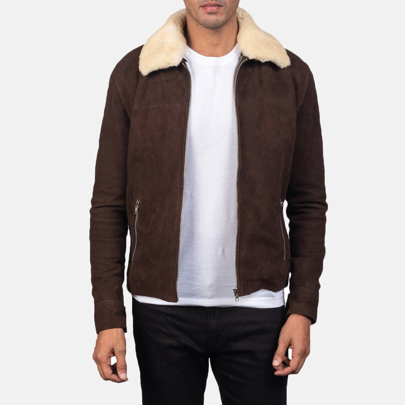 Coffner Коричневая Shearling Fur Кожаная куртка мужская
