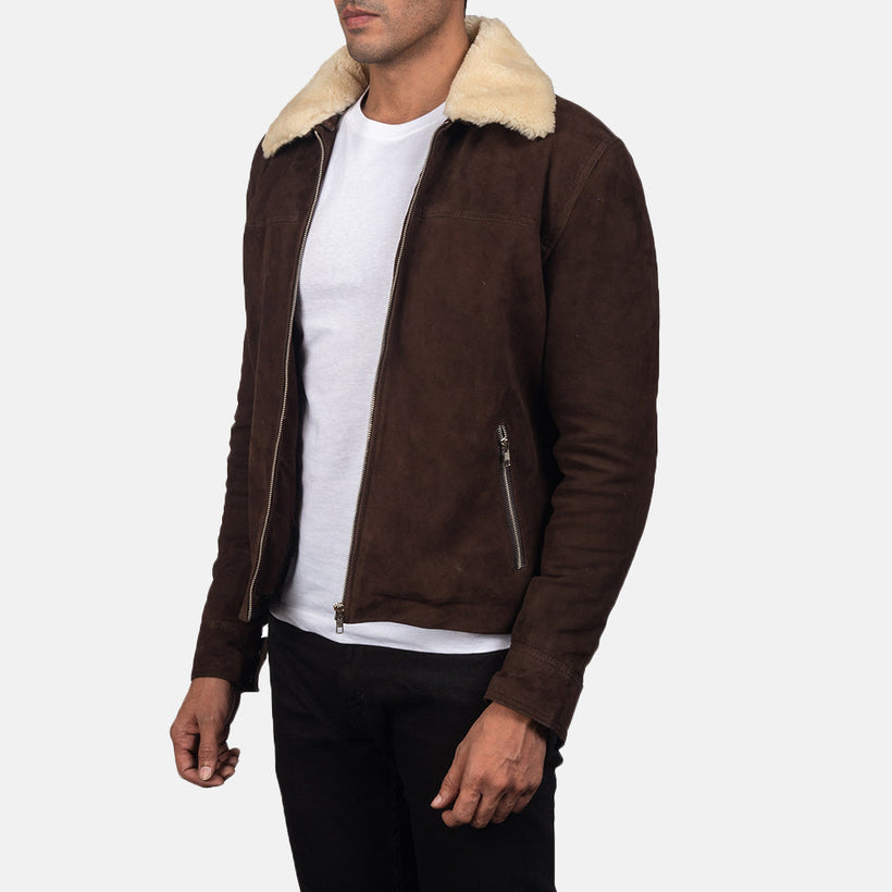 Coffner Коричневая Shearling Fur Кожаная куртка мужская