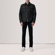 
Black Full-Grain leather Jacket - Вид сзади, подчеркивающий посадку по плечам и ровный край