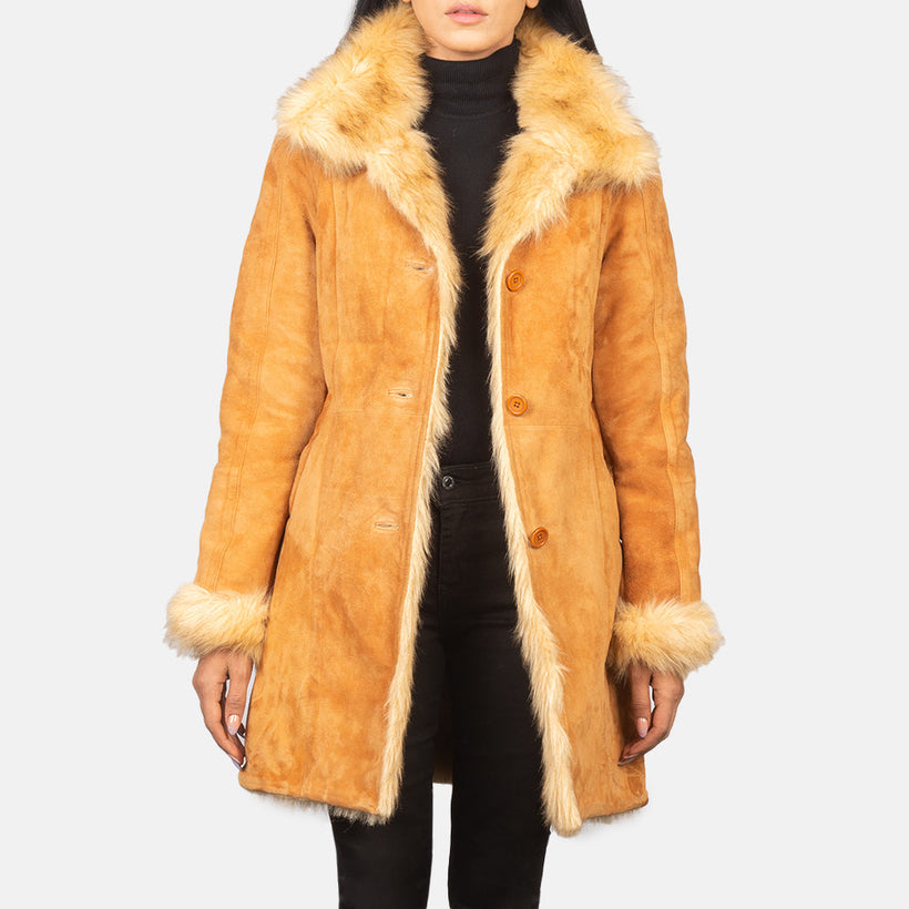 Erica Shearling Кожаное пальто женская