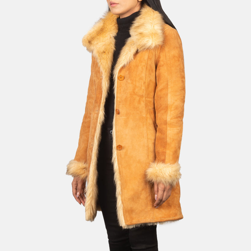 Erica Shearling Кожаное пальто женская