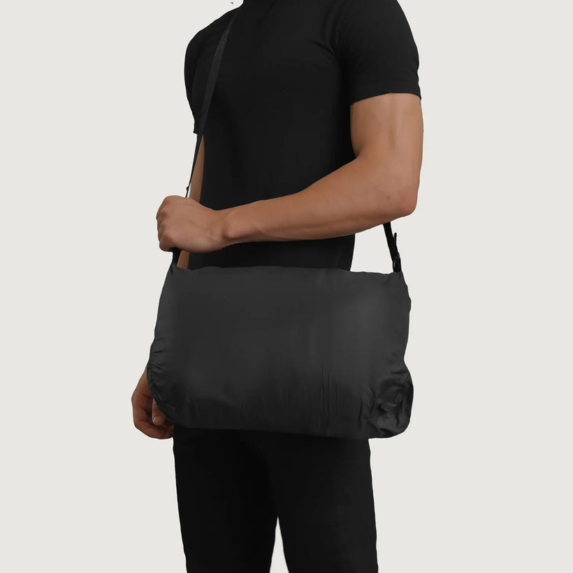 Erico Черный Hooded Puffer Кожаная куртка для Мужчин