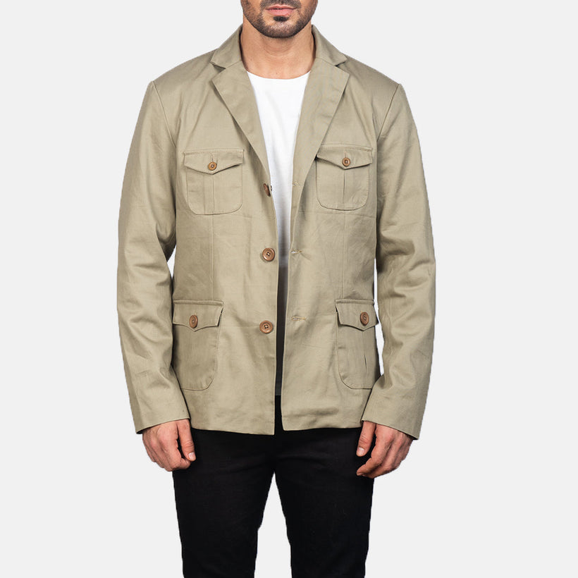 Kajetan Beige Safari Кожаная куртка мужская