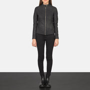 Kelsee Leather Biker Jacket – alternate product view 3