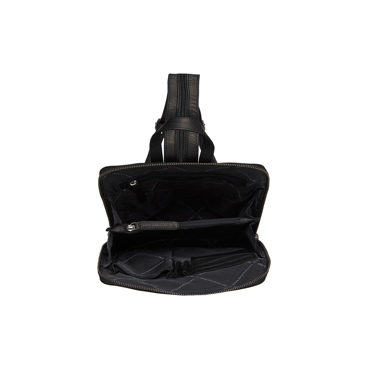Amanda Full-Grain Leather Backpack - Structured Side Profile Showing Gusset Depth &amp; Expansion Capacity