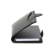 Solid Antique Brass Hardware & Heavy-Duty Dual Zipper Detail on Albury Full-Grain Leather Card Holder