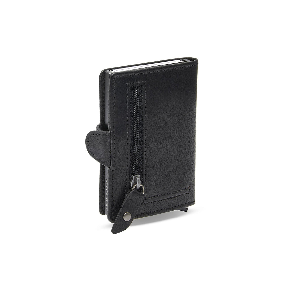 
Classic 100% Full-Grain Leather Card Holder - Вид сзади с усиленными кожаными ремнями и прострочкой