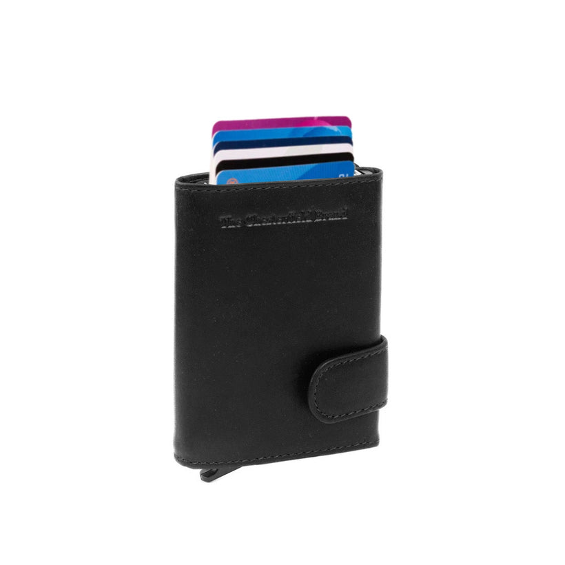 Leicester Full-Grain Leather Card Holder in Classic 100% Full-Grain Leather - Full Exterior Front Profile View | Buy Online