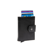 Lesina Full-Grain Leather Card Holder in Classic 100% Full-Grain Leather - Full Exterior Front Profile View | Buy Online