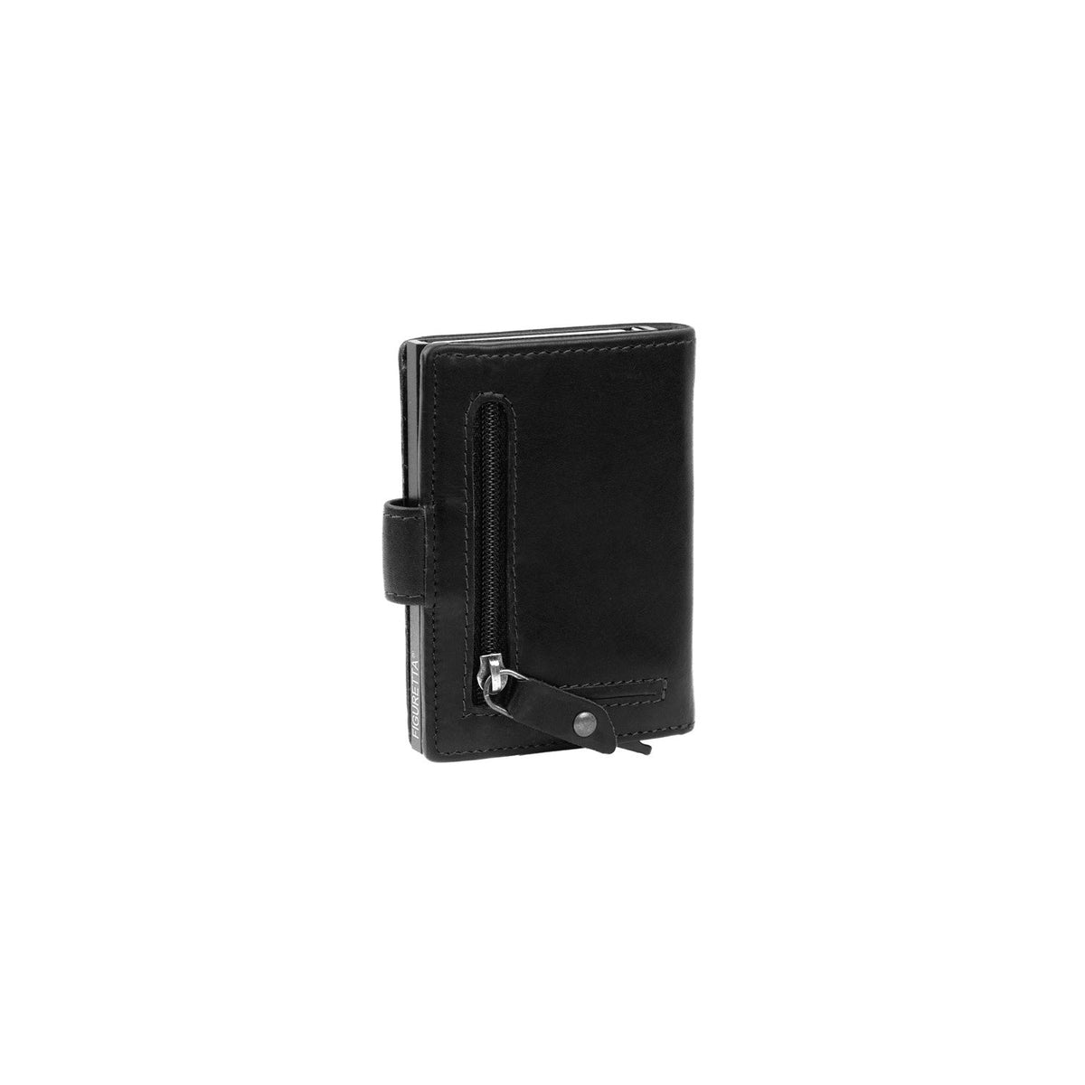 Loughton Full-Grain Leather Card Holder - Structured Side Profile Showing Gusset Depth &amp; Expansion Capacity