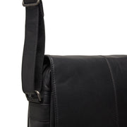 Raphael Full-Grain Leather Crossbody Bag - Structured Side Profile Showing Gusset Depth &amp; Expansion Capacity