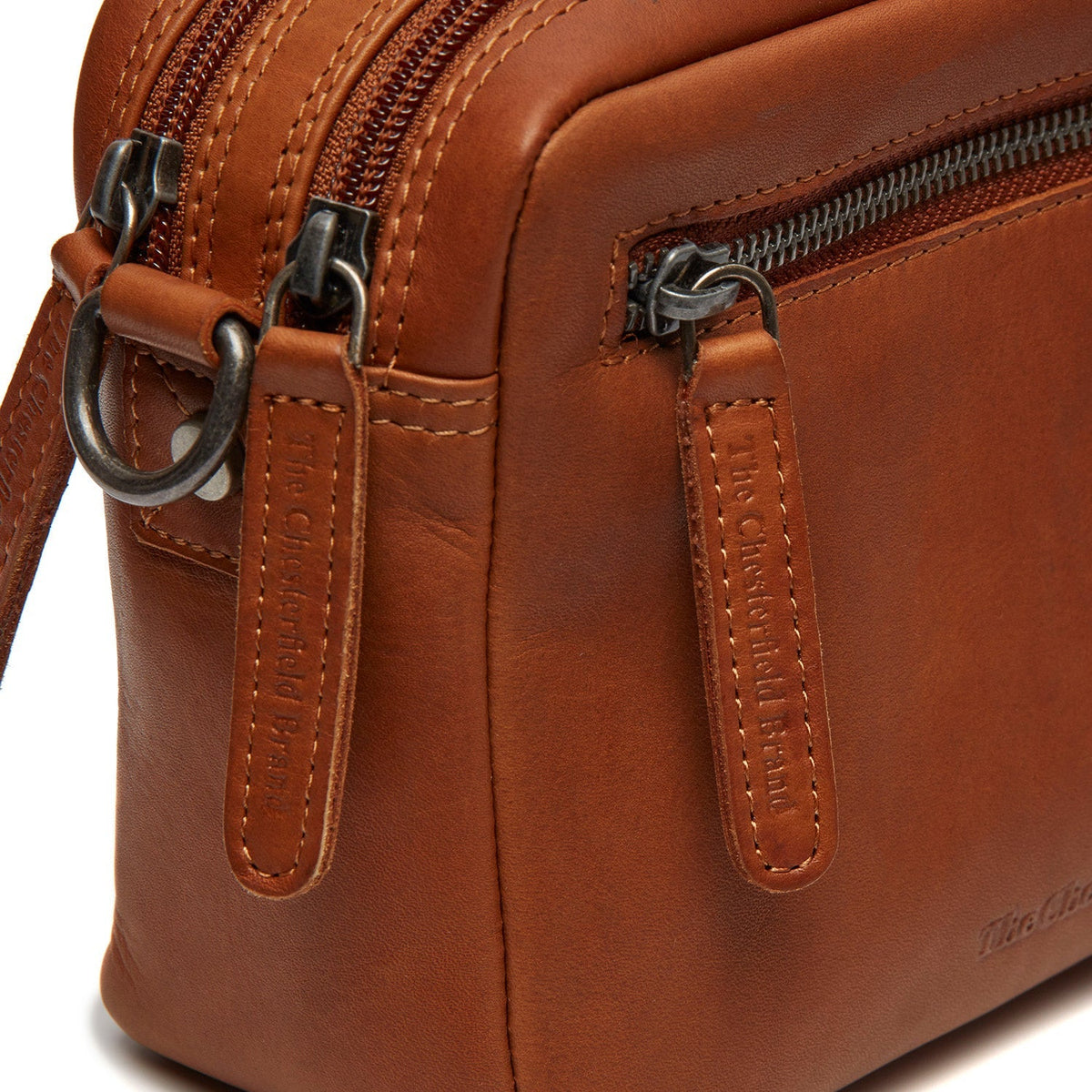 
Cognac Leather Crossbody Bag Samui, detail view 3
