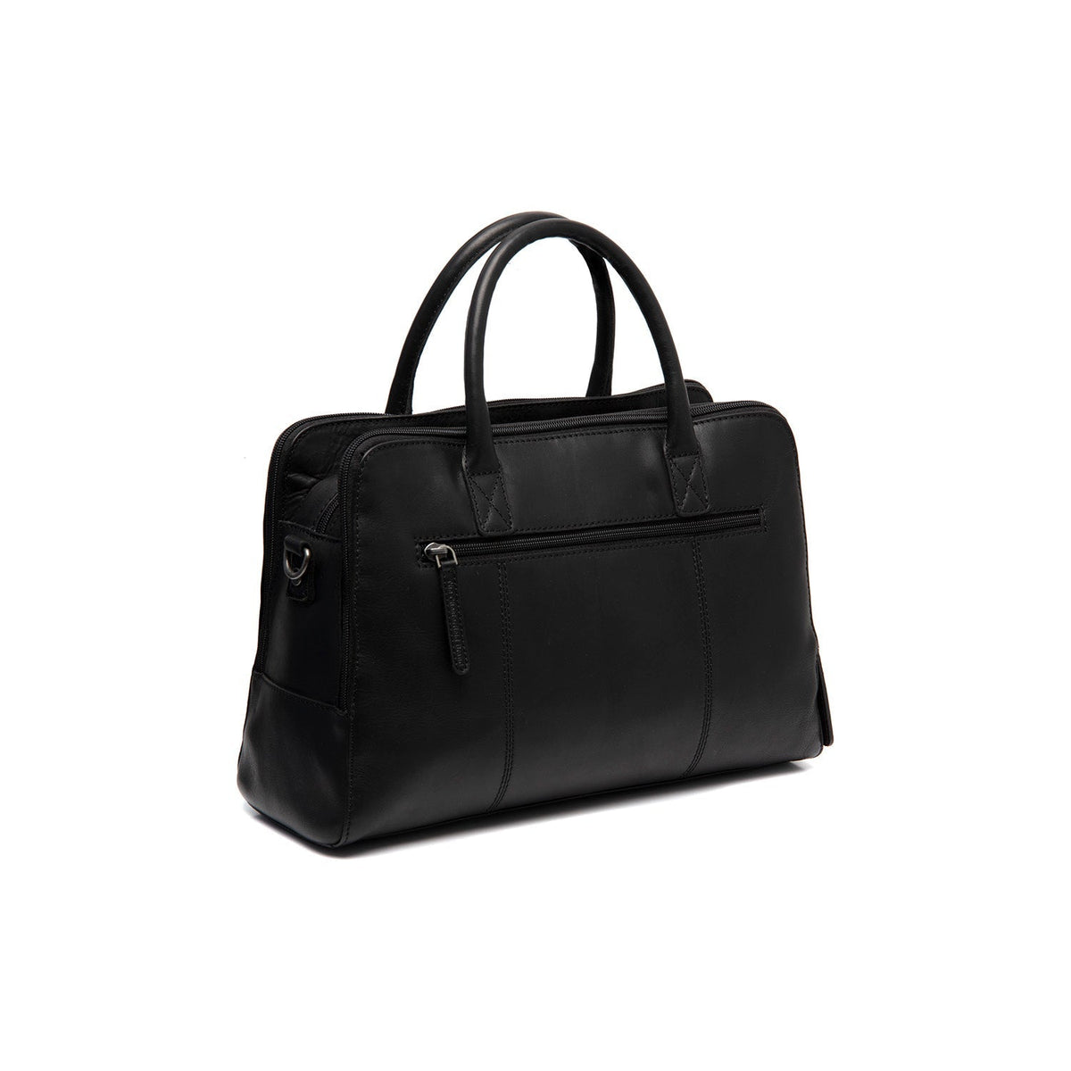 Tailored Rib Cuffs &amp; Hem Craftsmanship Construction Detail on Layton Full-Grain Leather Handbag