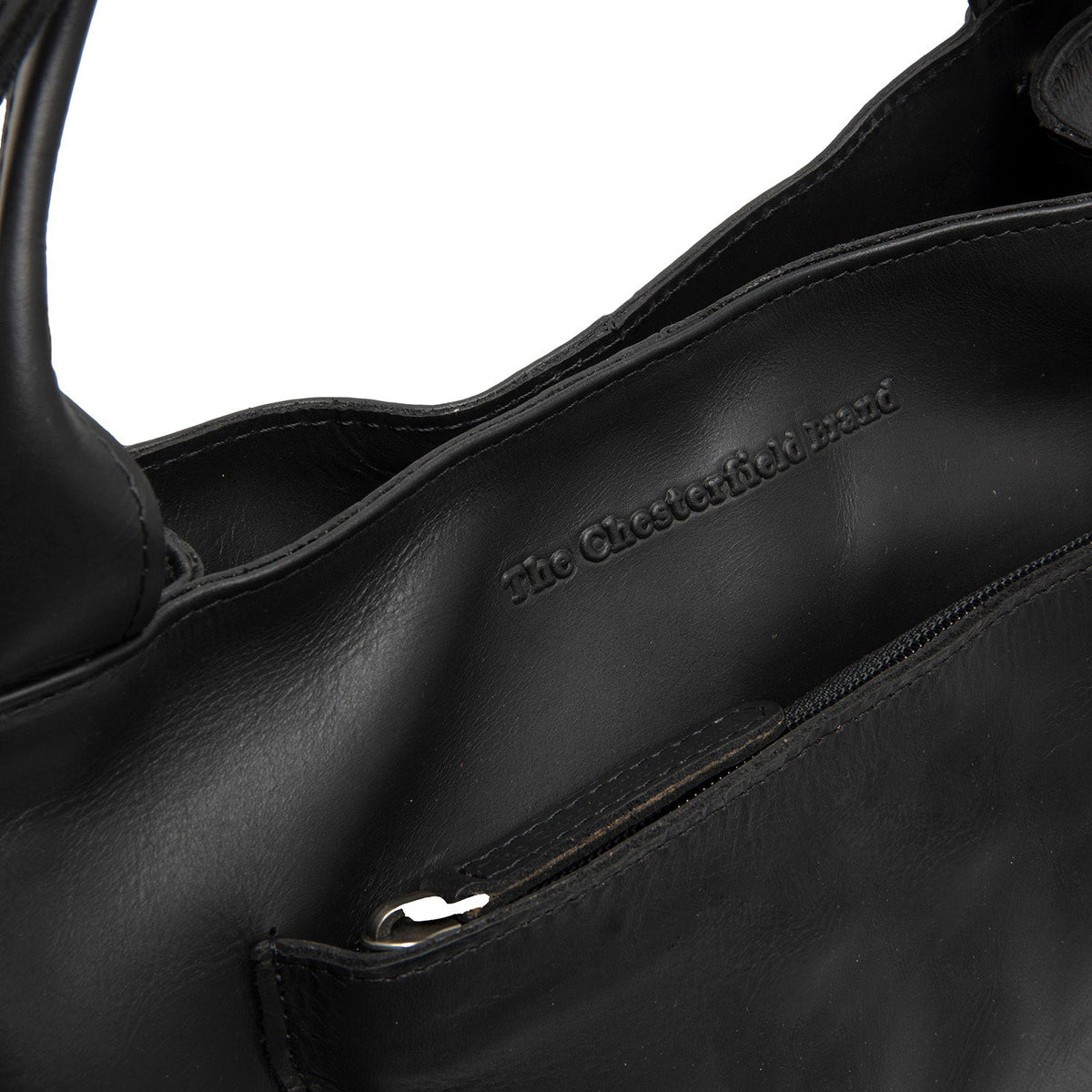 Tenara Full-Grain Leather Handbag - Lateral Side Profile View Showing Sleeve Cut &amp; Athletic Taper Fit