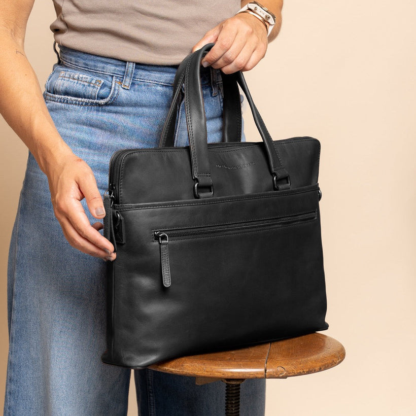 Elvas Full-Grain Leather Laptop Bag женская